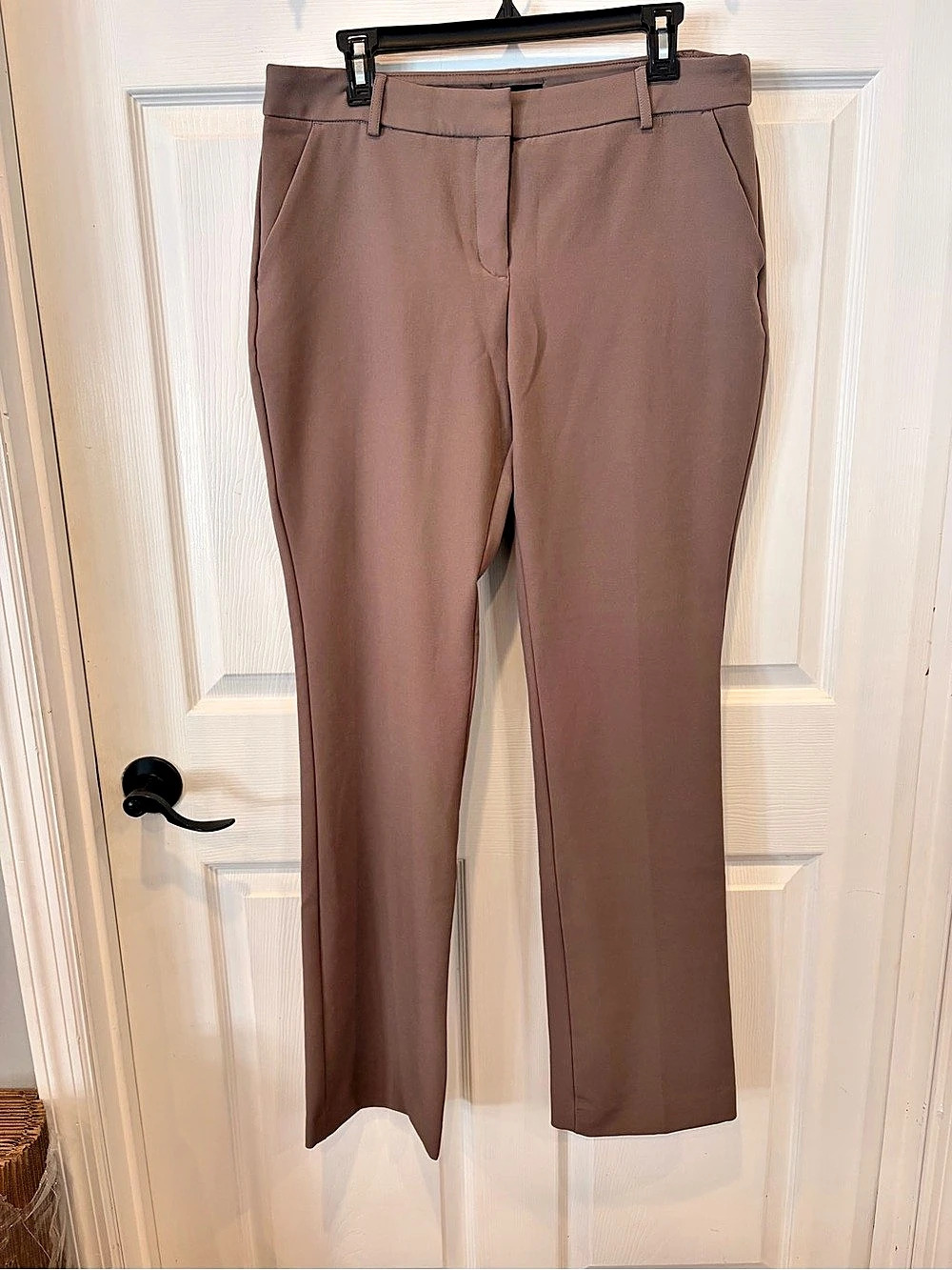 Express Editor Pants Taupe Straight-Leg Trousers 12L